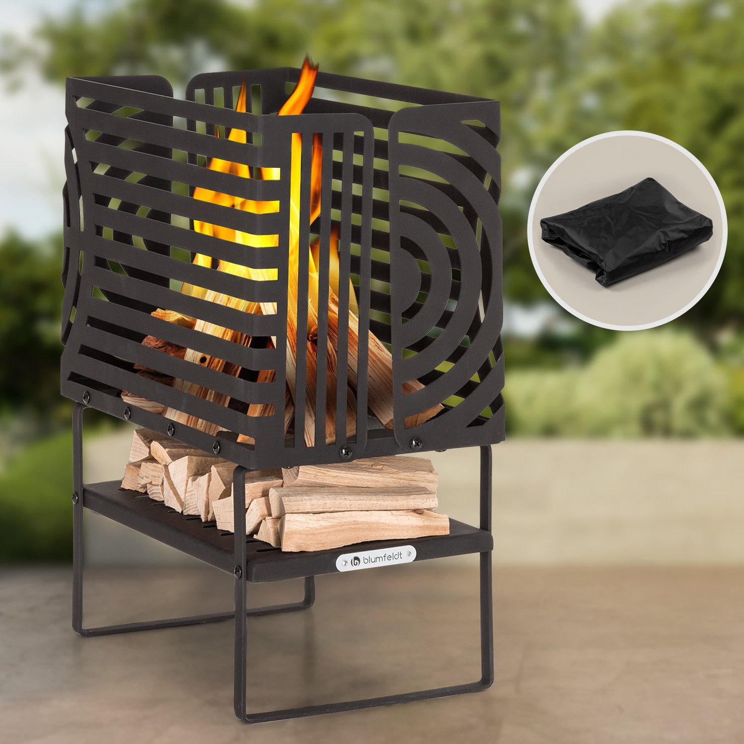 blumfeldt Feuerschale Krakatoa, (Set), Feuerschale Garten mit Grill Feuerkorb Feuerstelle Outdoor