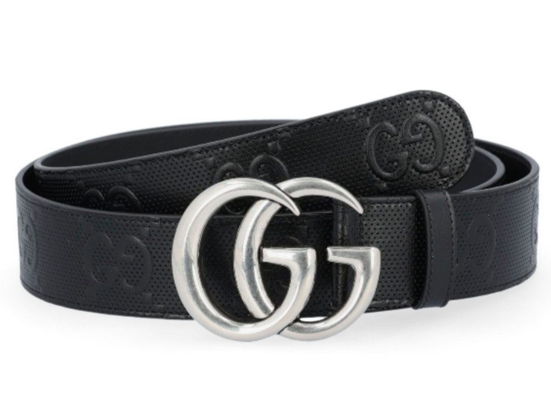 GUCCI Ledergürtel Marmont GG Interlocking Schnalle Unisex mit Doppel-G-Schnalle und Supreme Monogramm