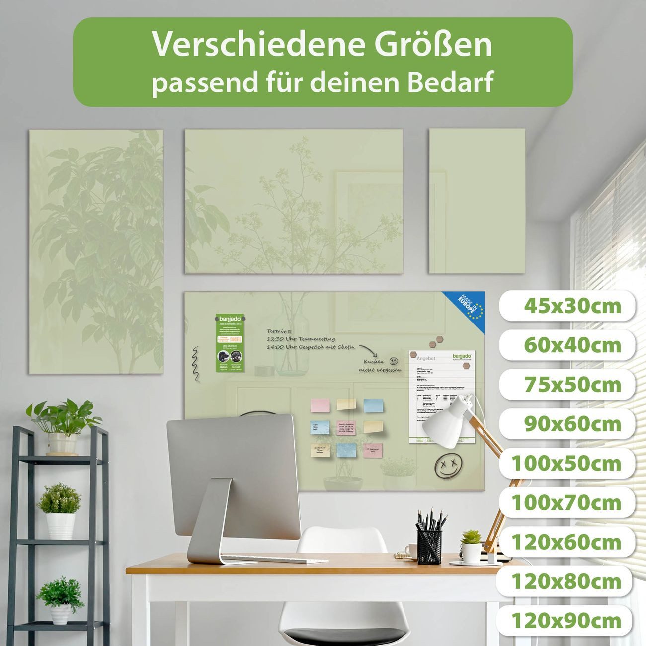 banjado Magnettafel aus Glas, mit Motiv Olive, (gehärtetets Glas, Glasmagnettafel) – Bild 5 von 5
