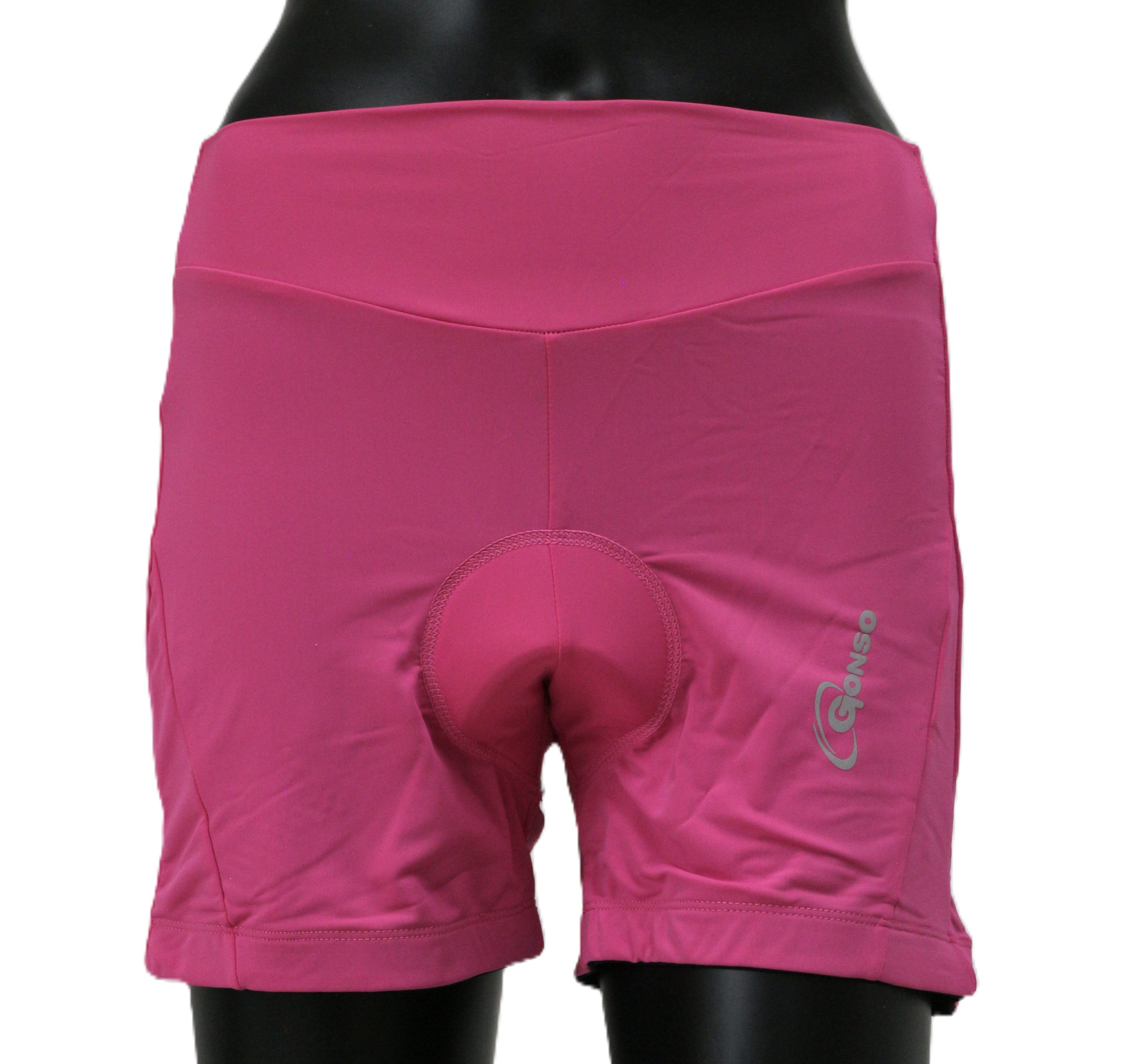 Gonso Fahrradhose CAPRI Damen Radhose Hot Pants Körpernah mit Sitzpolster nahtfrei geprägtes, tri-elastisches RELAX GEL COMFORT Sitzpolster