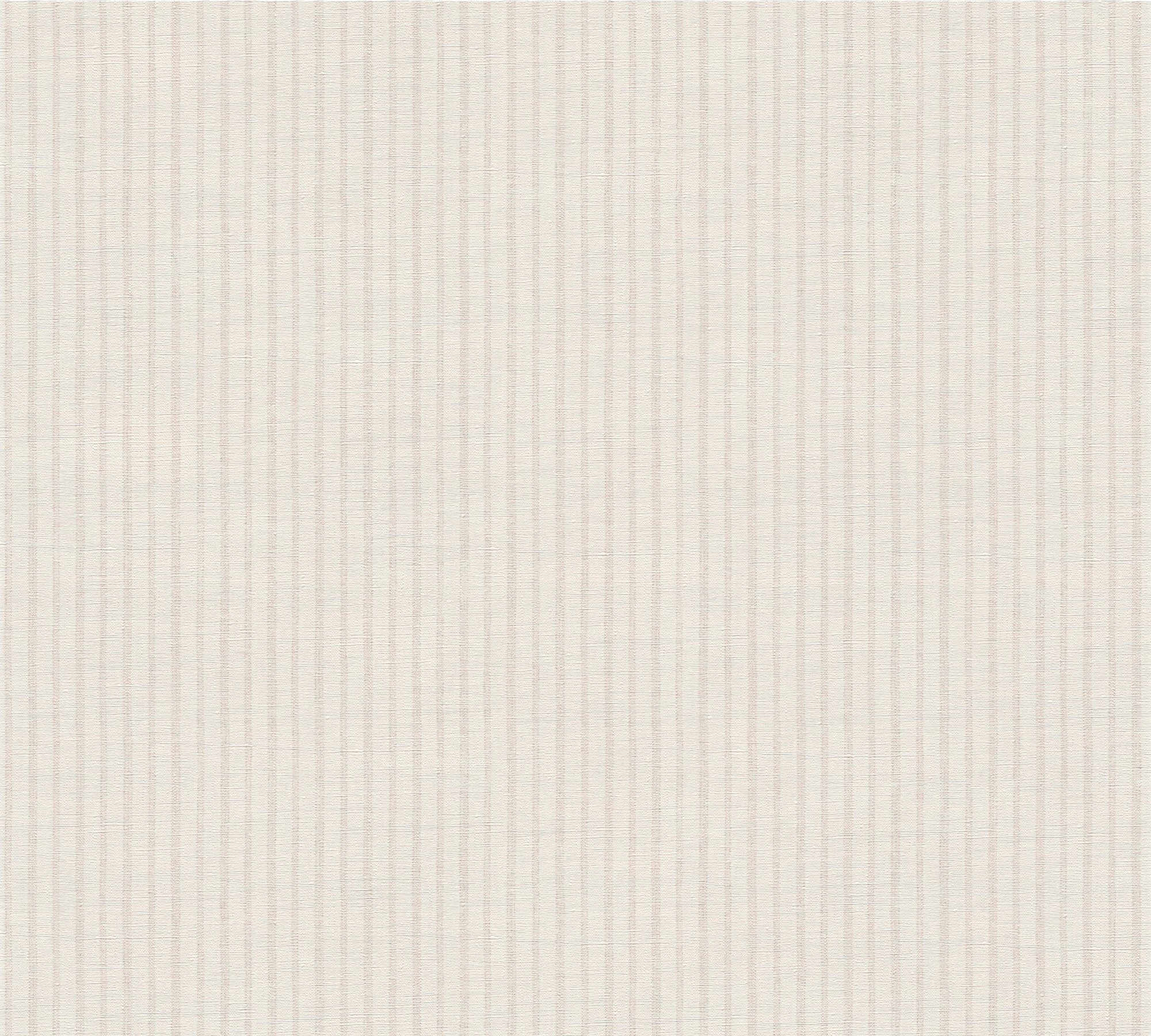A.S. Création St), Landhaus, matt, Tapete Grau,Weiß (1 mit Streifentapete Vliestapete dünnen geprägt, Streifen
