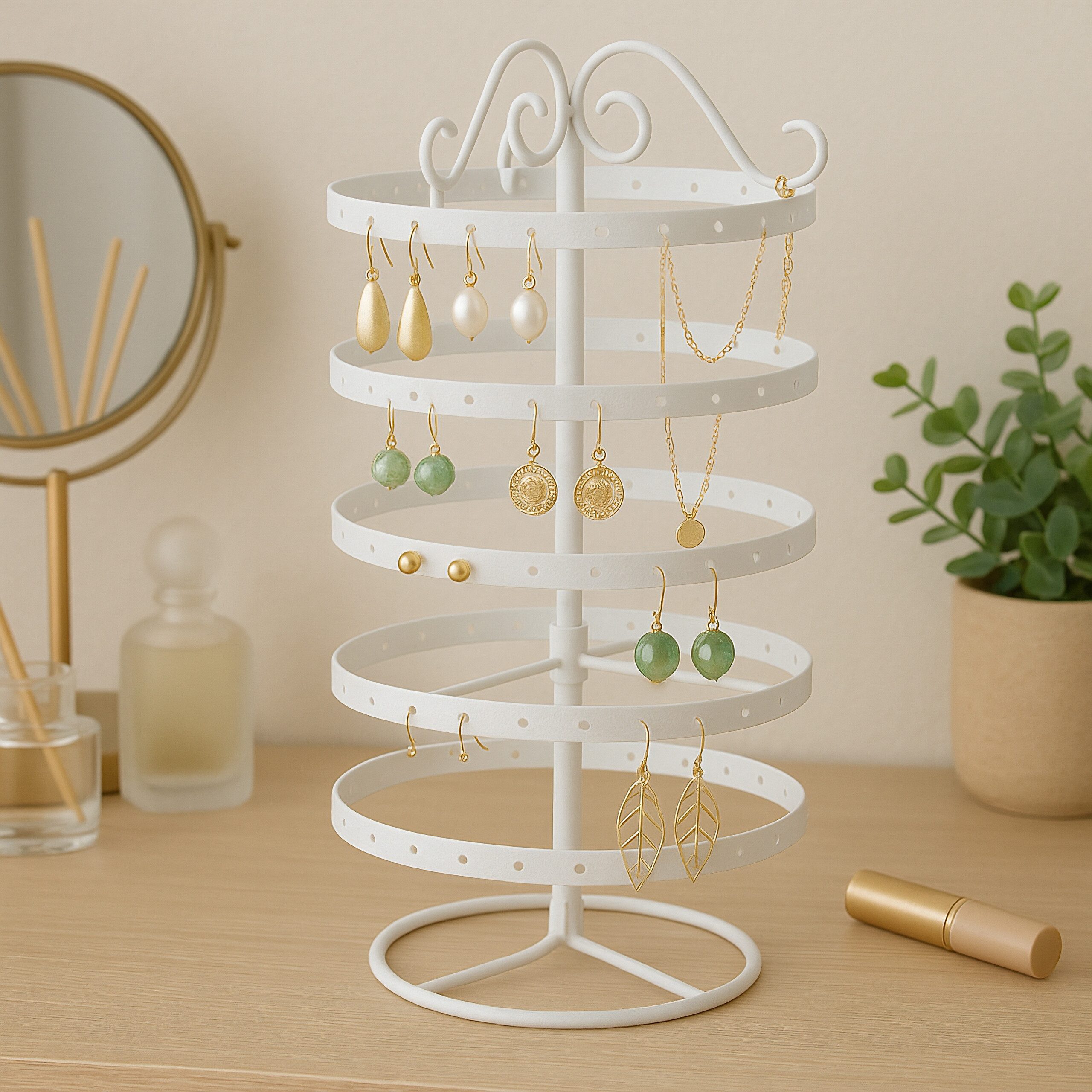 relaxdays Schmuck Etagere Runder Ohrringhalter mit günstig online kaufen