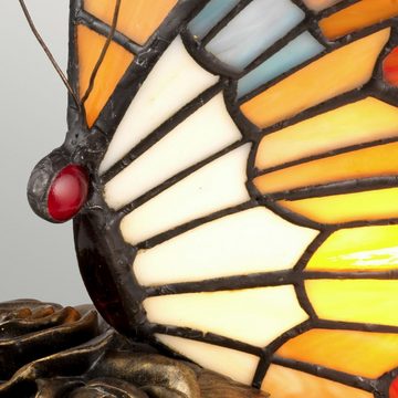 Licht-Erlebnisse Nachttischlampe ANIMIAL, ohne Leuchtmittel, Warmweiß, Deko-Lampe Tiffany Stil Beleuchtung Schmetterling Tischleuchte