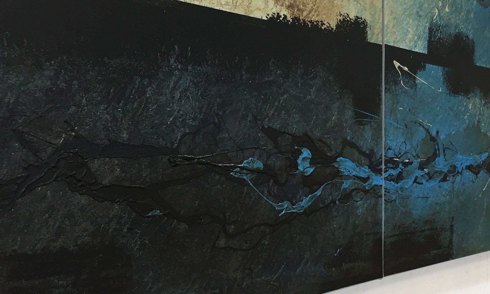 WandbilderXXL XXL-Wandbild Frozen Splashes 210 x 70 cm, Abstraktes Gemälde, handgemaltes Unikat