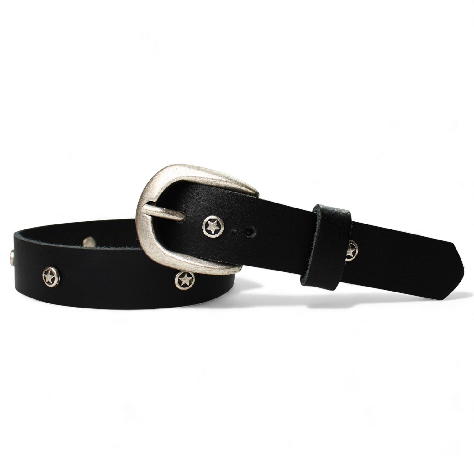 FRONHOFER Ledergürtel Kinder Rindleder schmal (1-St) Stern-Nieten, für Jeans