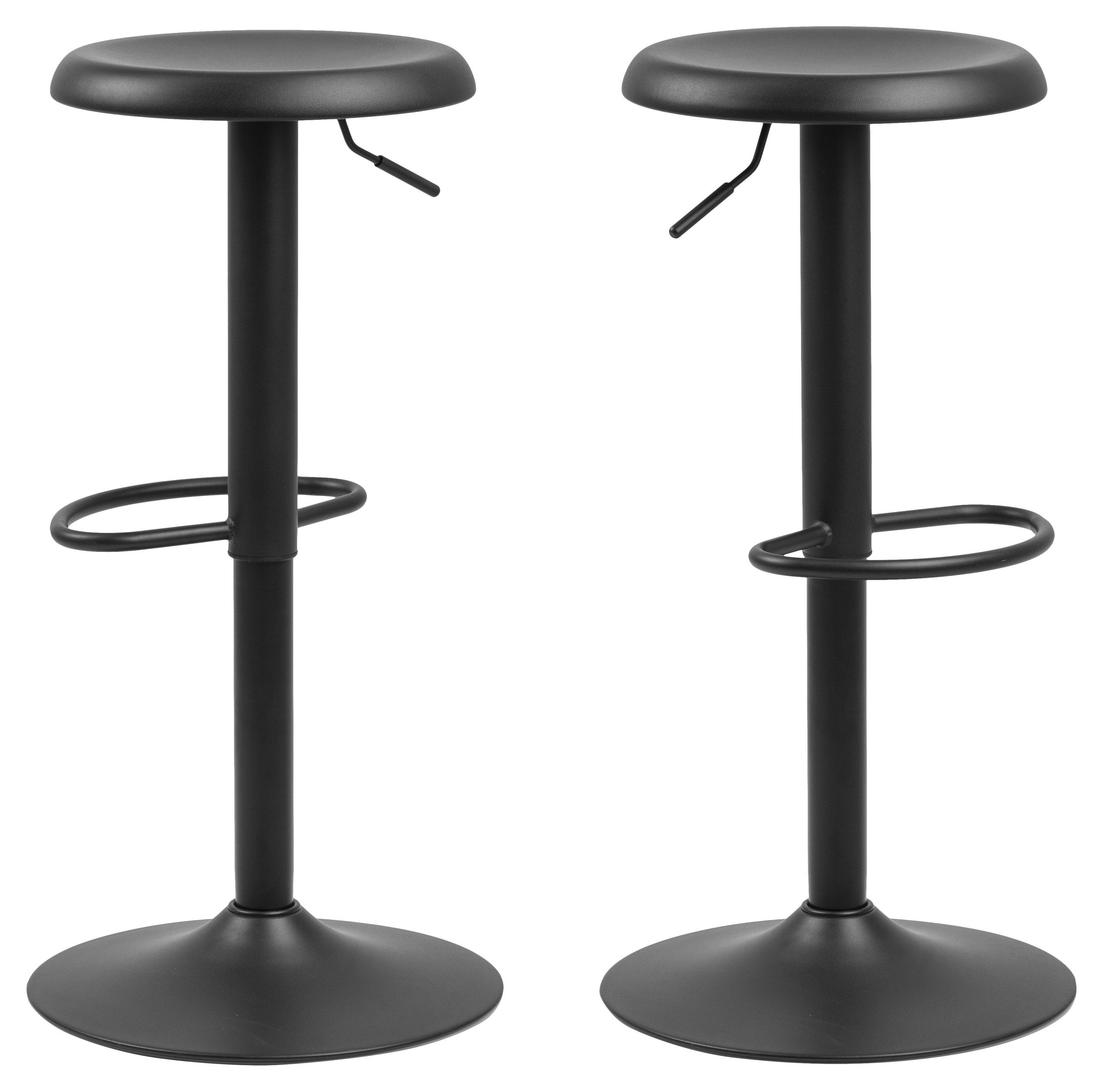 Barhocker (2er-Set) in schwarz, Stahl - 40x80x40cm (BxHxT)