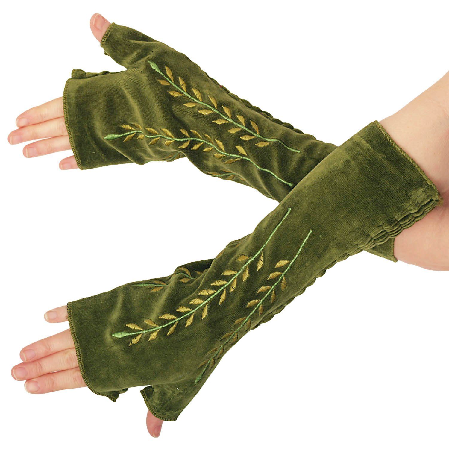 PUREWONDER Armstulpen Pulswärmer floral bestickte Handstulpen günstig online kaufen