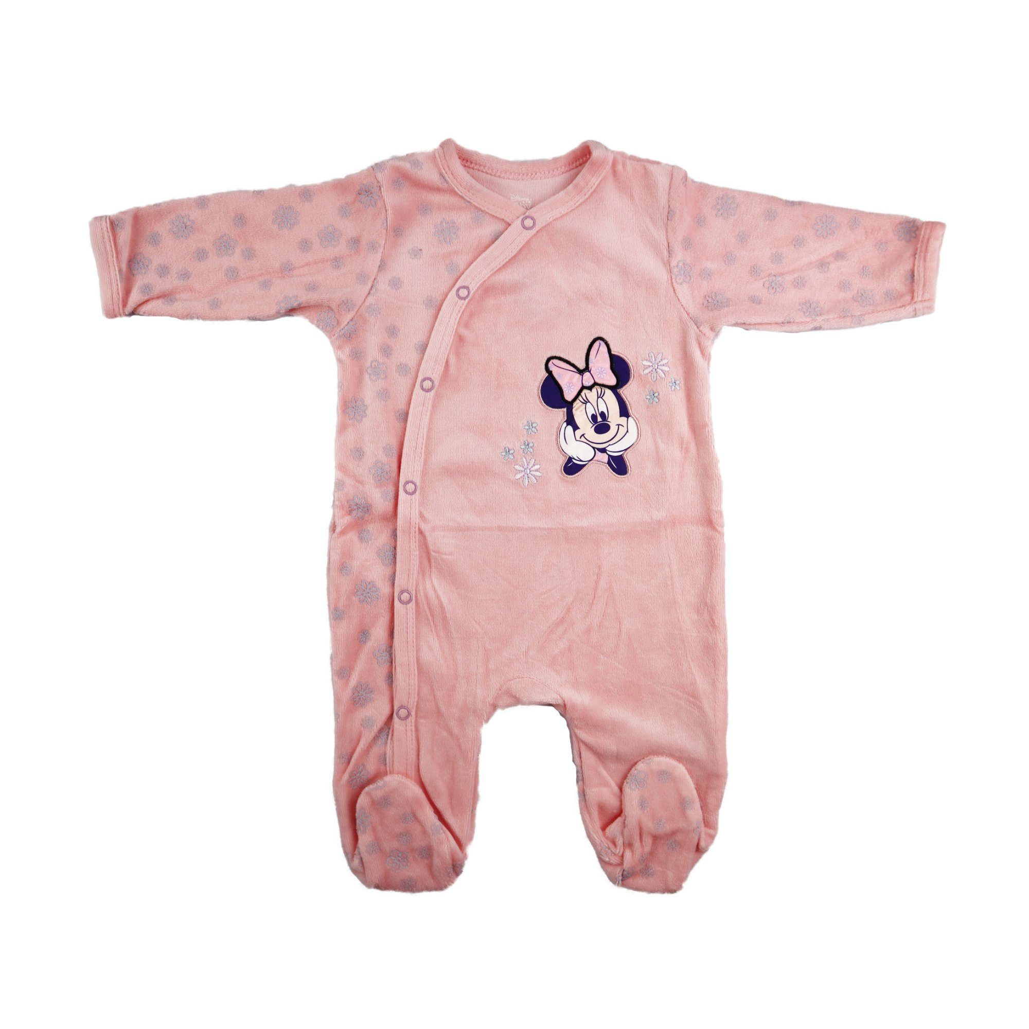 Strampler Disney Minnie Maus Baby Kleinkind Strampler Einteiler Velour