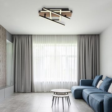 Globo Deckenleuchte Deckenleuchte Wohnzimmer LED Deckenlampe Flur Holz Optik Modern