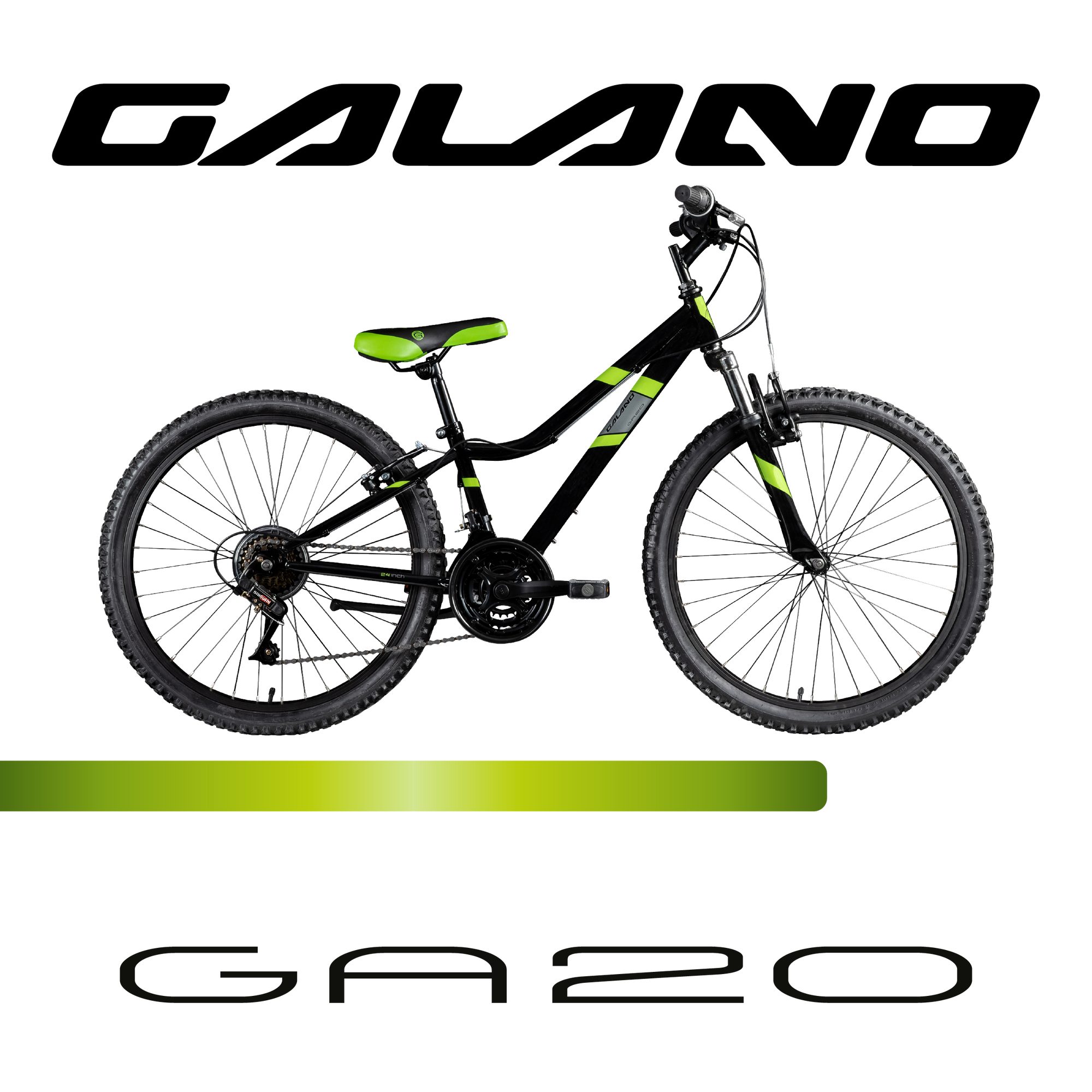 Galano Mountainbike GA20, 21 Gang Saiguan, Kettenschaltung, Jugendfahrrad 24 Zoll Mountainbike 130-145 cm 21 Gänge Mädchen Jungen