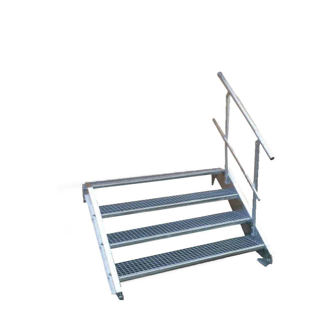 SRM Design Außentreppe 4 Stufen Treppe Geländer B. 100cm H. 55-85cm