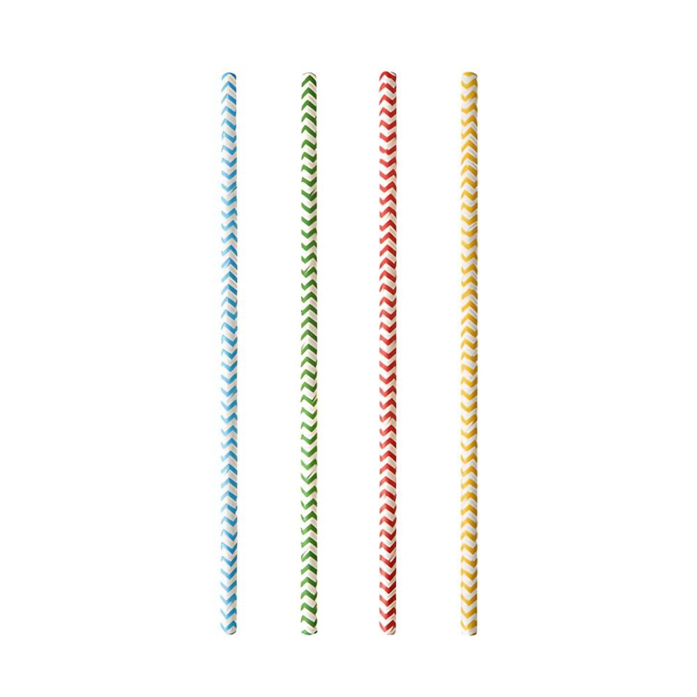 PAPSTAR Trinkhalme Trinkhalme, Papier Ø 6 mm, 20 cm farbig sortiert Zig-Zag 100 Stk