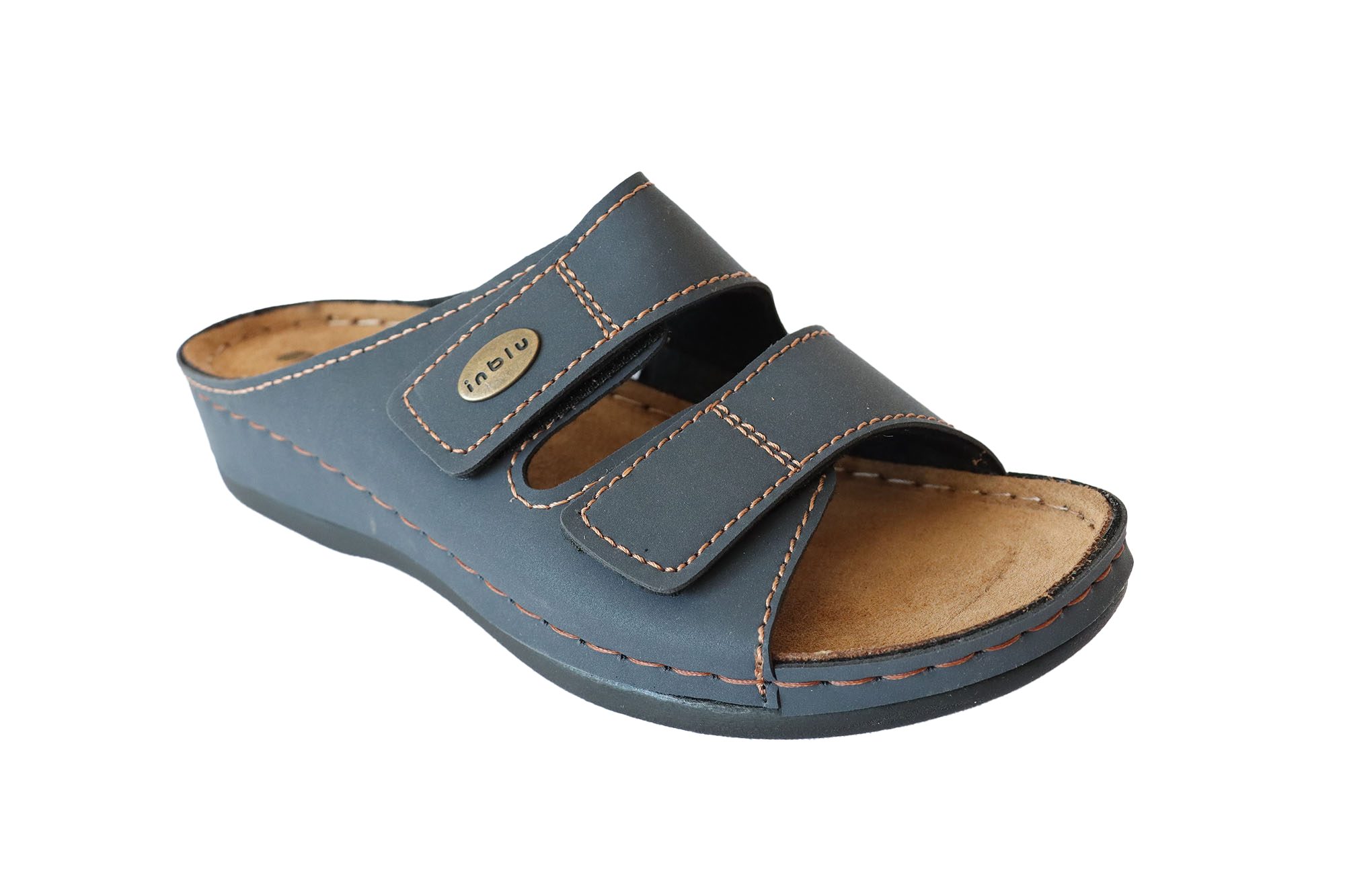 INBLU Klettverschluss Pantolette Hausschuh