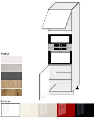 Feldmann-Wohnen Backofenumbauschrank PLATINIUM (Umbauschrank für Backofen, Küchenschrank) PN-D14/RU/60/207 - Korpus- und Frontfarbe wählbar