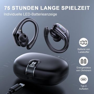 OKWISH Wireless Kopfhörer Headset Ohrhörer Earbuds Bluetooth HiFi Stereo Bluetooth-Kopfhörer (Lärmreduzierung, Bluetooth 5.3, Touch, Wasserdicht, Ladeetui mit LED Anzeige, Kabellos, Geräuschisolierung)