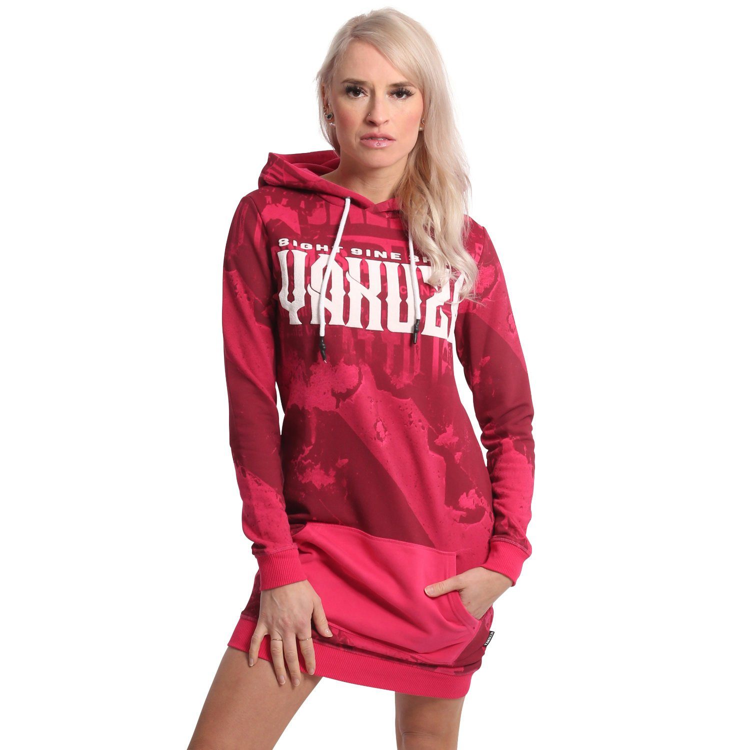 YAKUZA Sweatkleid Grunge rose red | Sweatkleider