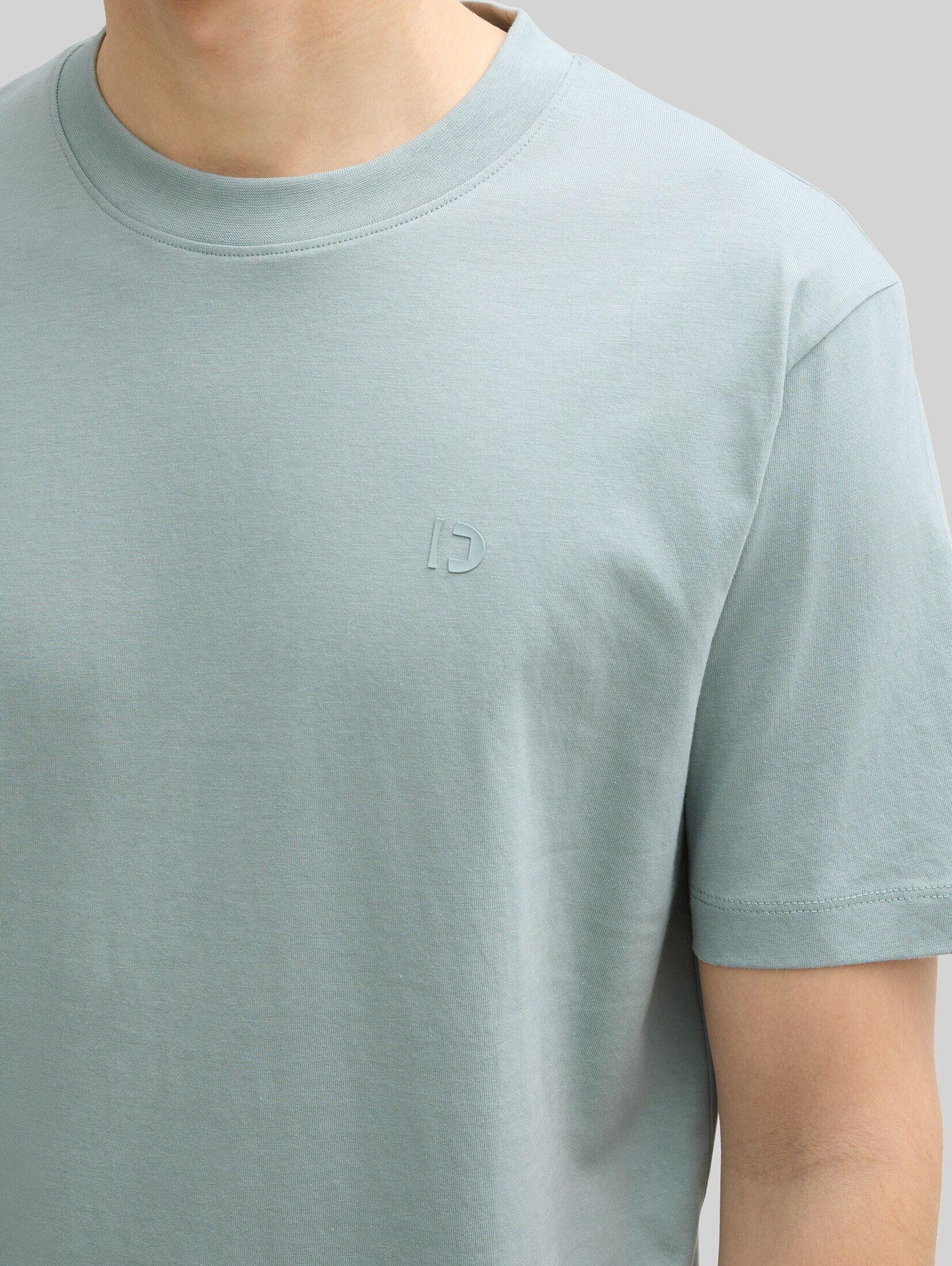 TOM TAILOR Denim T-Shirt T-Shirt (im Einserpack) Basic T-Shirt mit Logo-Print