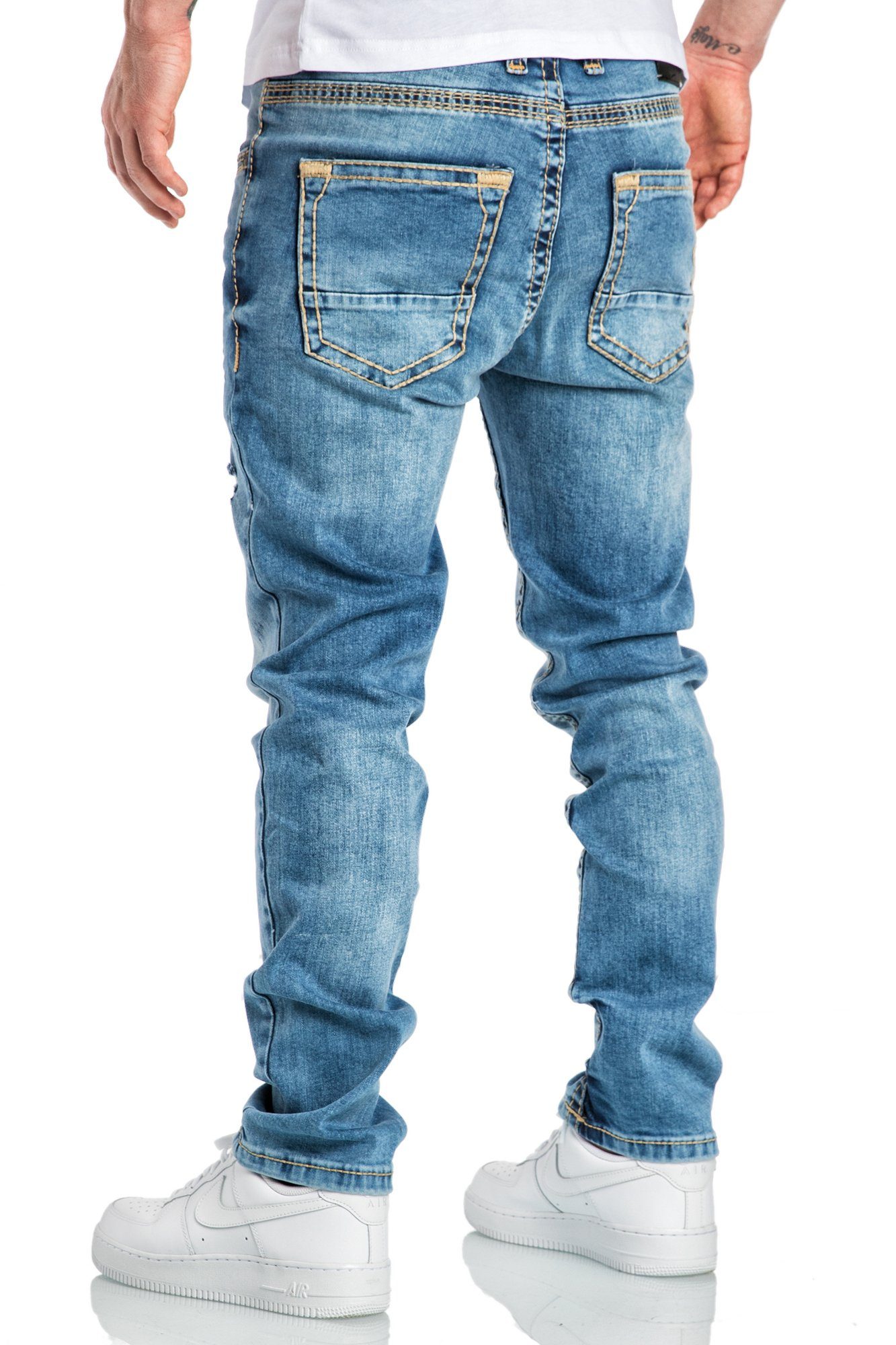 Slim Denim Hose Amaci&Sons Nähte Regular Regular Hellblau Stretch-Jeans Dicke Herren Jeans Fit WORCESTER Slim Classic