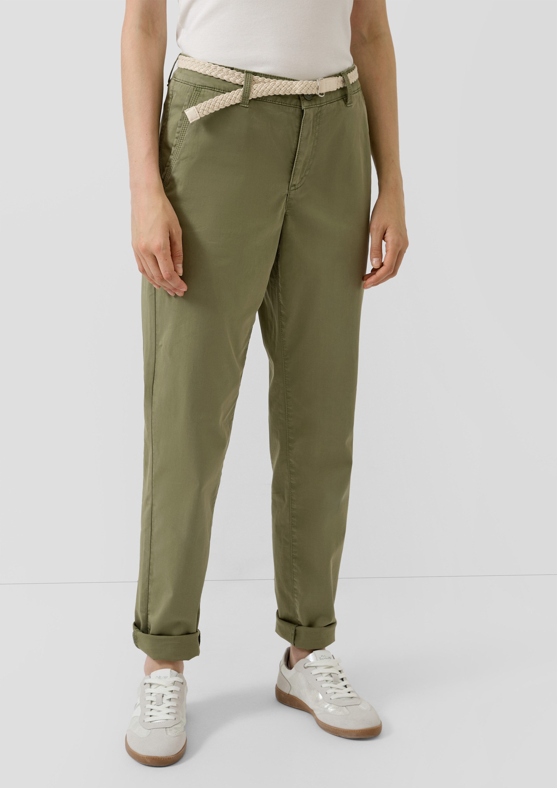 s.Oliver Chinos Hose Gewaschene Chino mit Gürtel