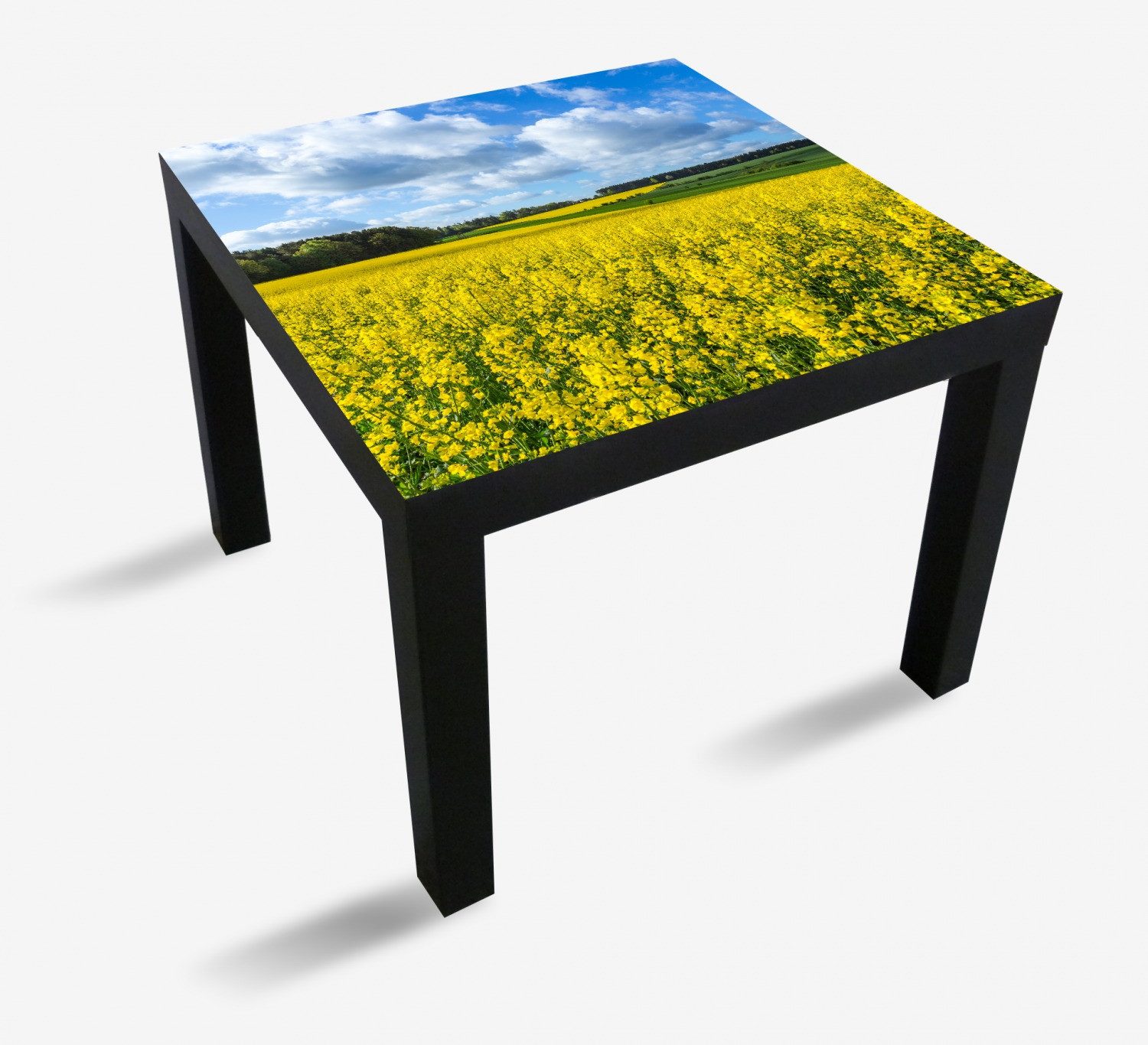 Wallario Tischplatte Blühendes Rapsfeld (1 St), für Ikea Lack Tisch geeignet