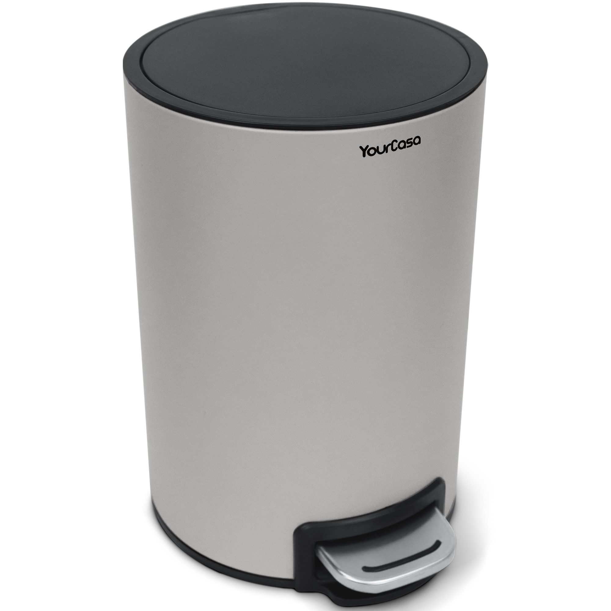 YourCasa Mülleimer YourCasa® Mülleimer Bad [5L] - Elegantes Design - Badezimmer Mülleimer, Fassungsvermögen 5L, Edelstahl Pulverbeschichtet