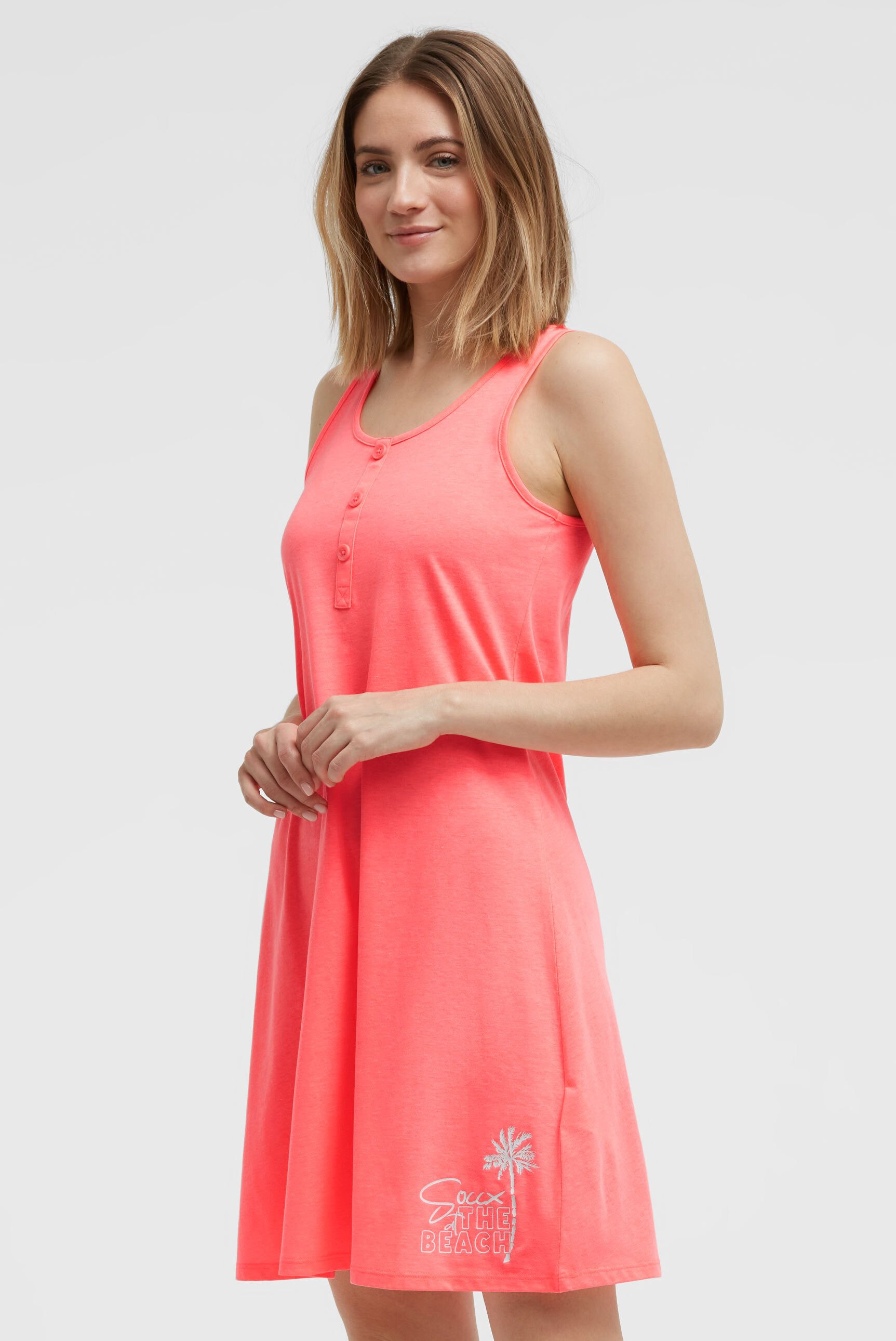 SOCCX Trägerkleid mit abgerundetem Saum