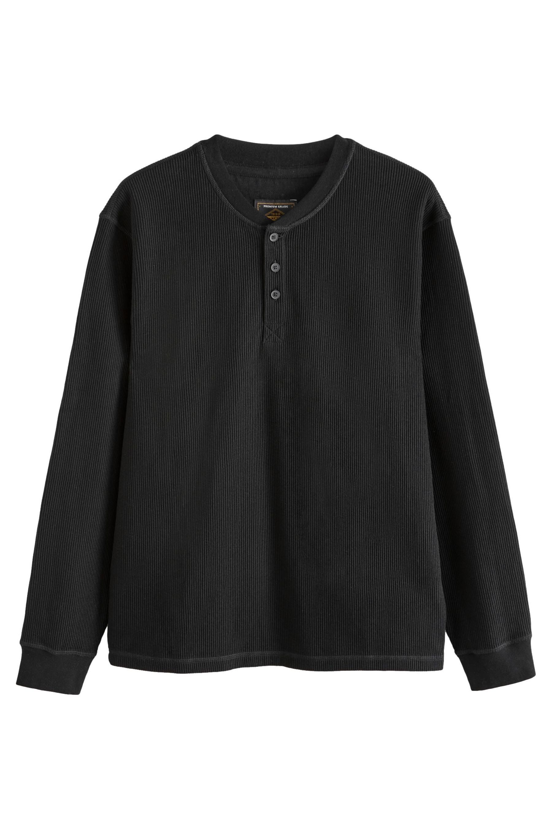 Next Langarmshirt Strukturiertes Langarmshirt mit Grandad-Kragen günstig online kaufen