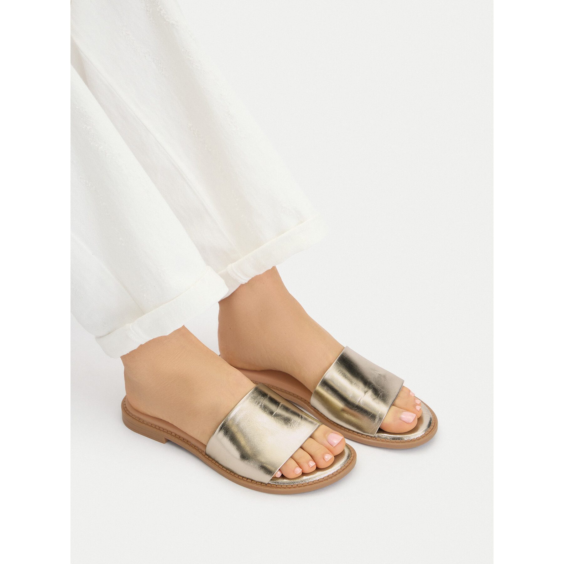 LASOCKI Lasocki Damen-Flip-Flops Gold Badepantolette