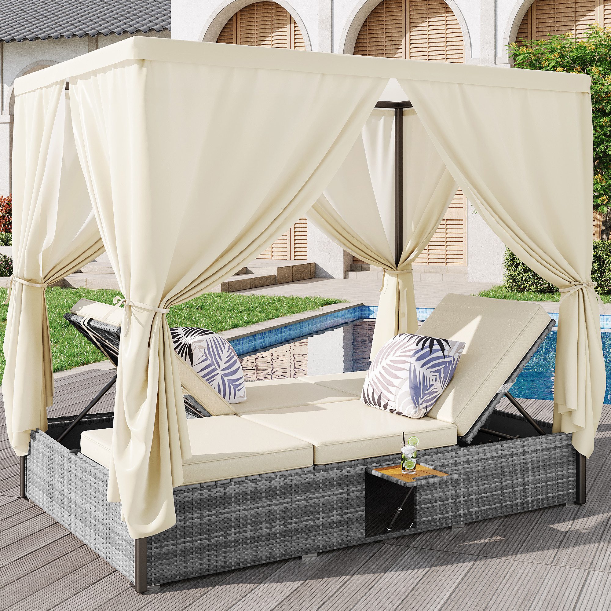 Merax Gartenliege aus Polyrattan, 1 St., günstig online kaufen