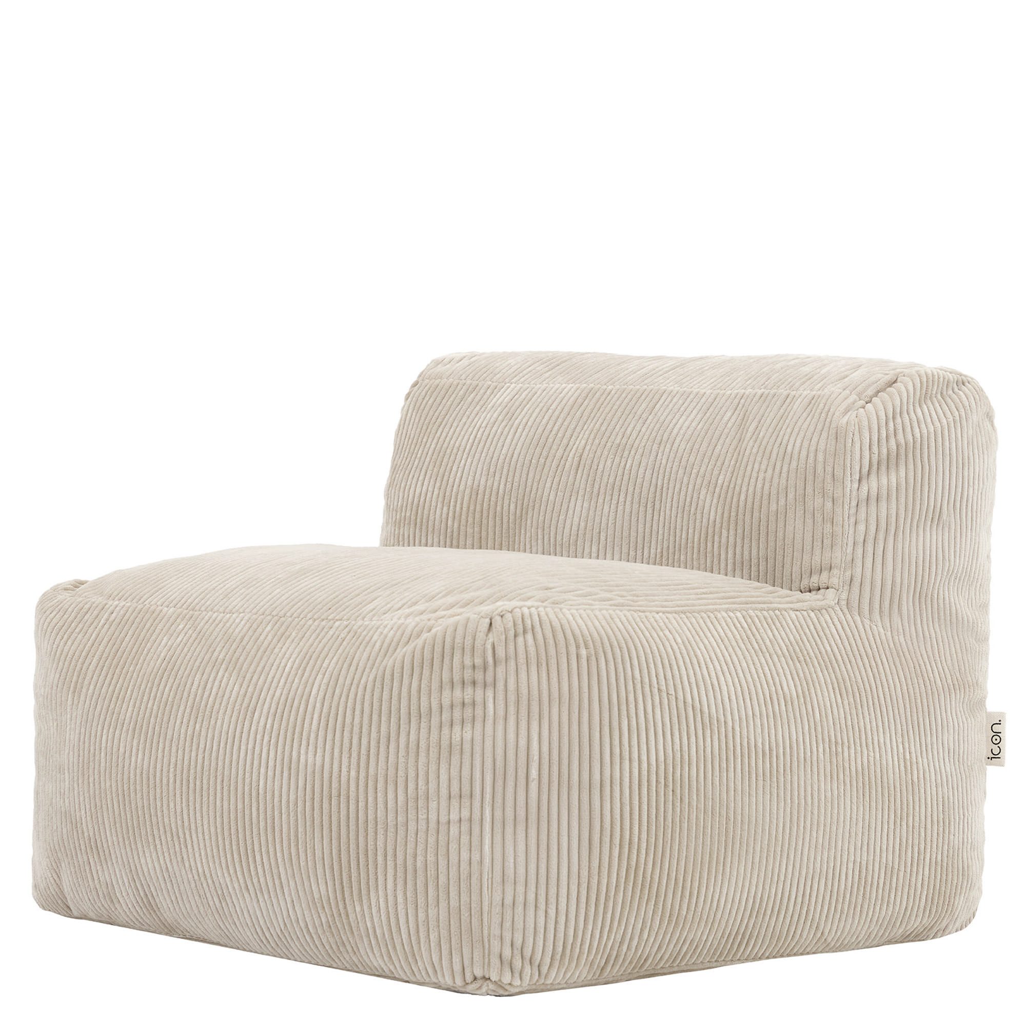 icon Sitzsack Modulares Sessel aus Cord Flauschig „Zen“, Schaumstoff Füllung, für Wohnzimmer, für Schlafzimmer