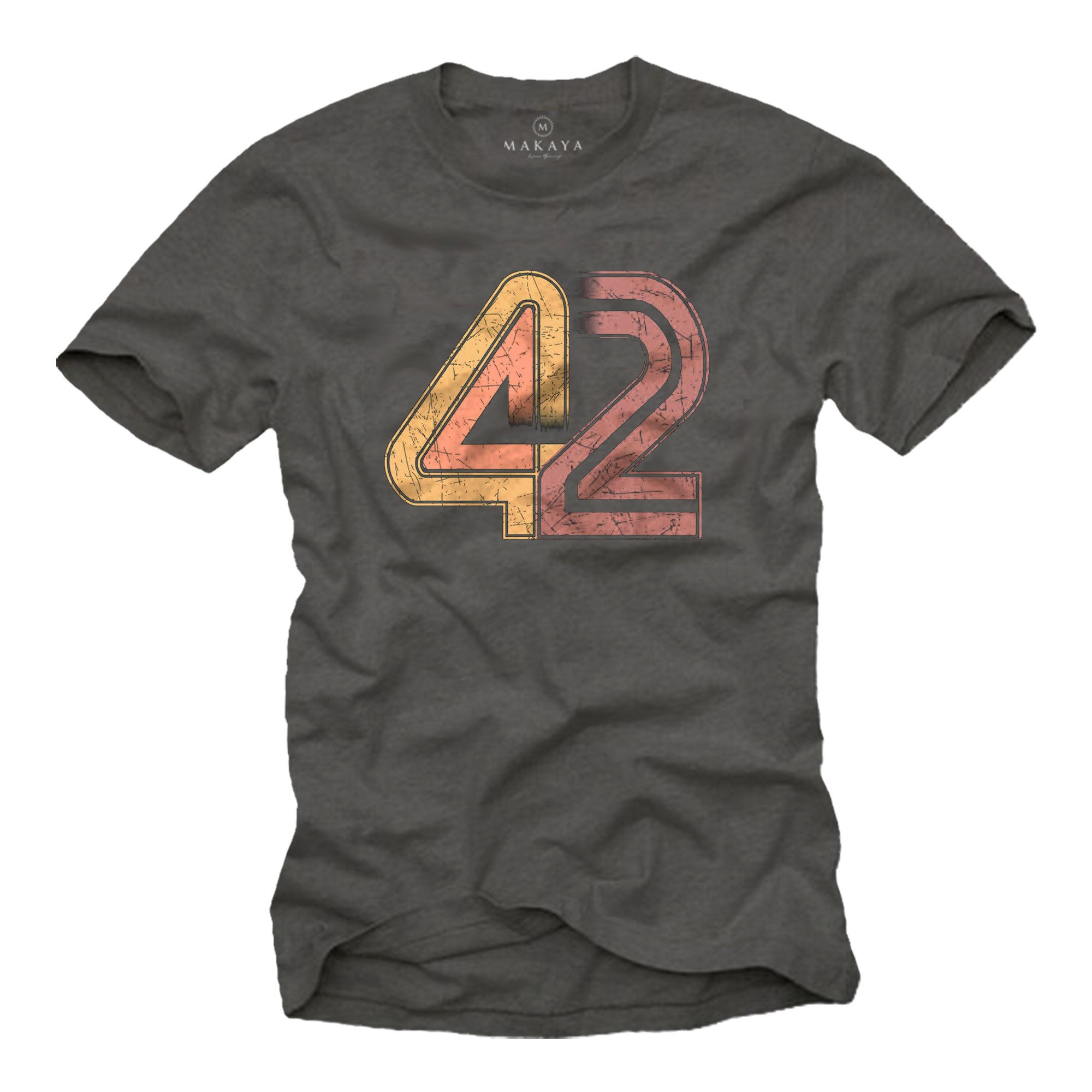 T-Shirt Kurzarm Herrenshirt mit Deep Thought KI – 42 Motiv Geschenkidee