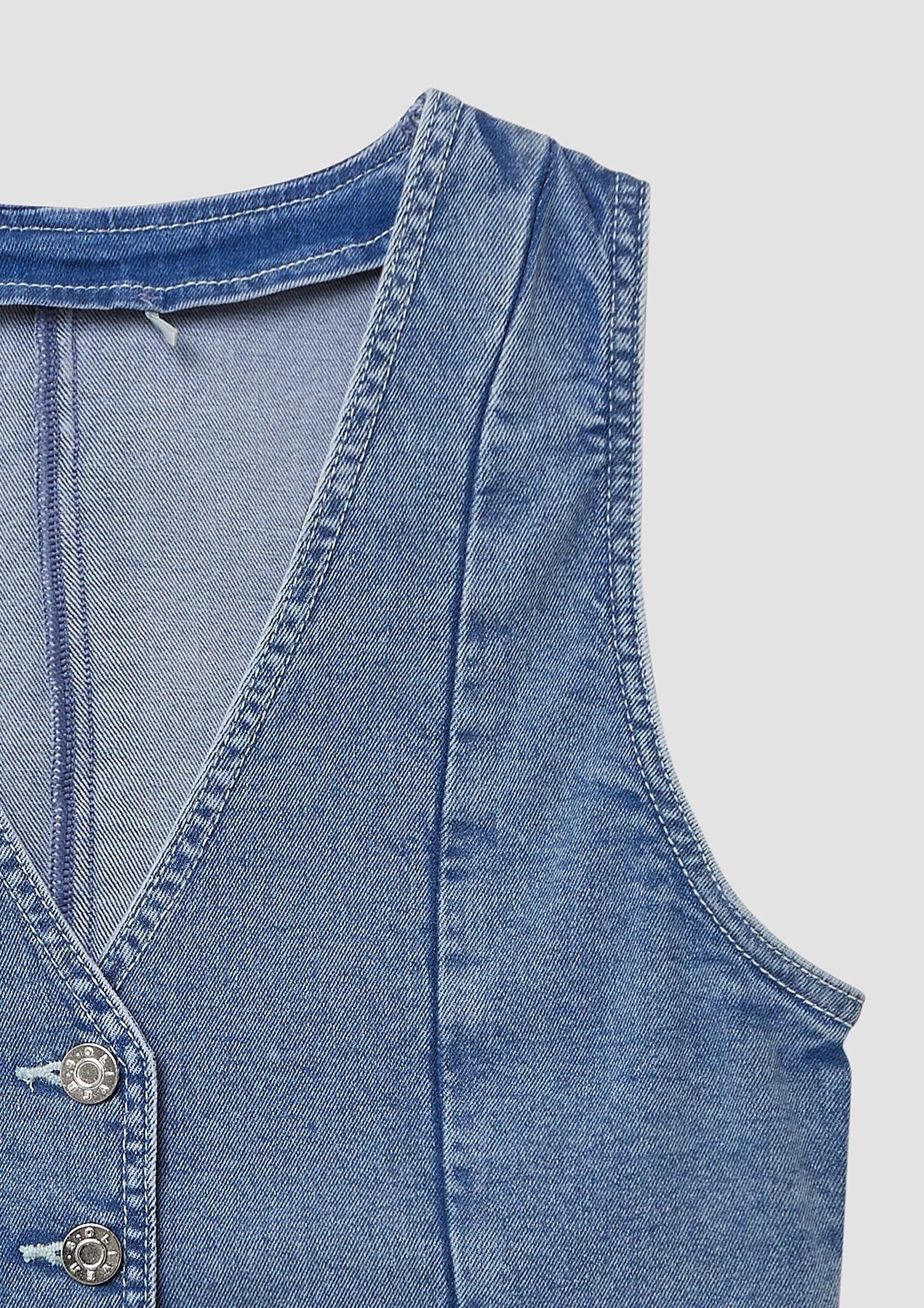 s.Oliver Funktionsweste Indoor-Weste Denim-Weste mit Glitzer-Finishing