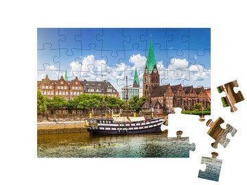 puzzleYOU Puzzle Historische Stadt Bremen an der Weser, Deutschland, 48 Puzzleteile, puzzleYOU-Kollektionen Bremen