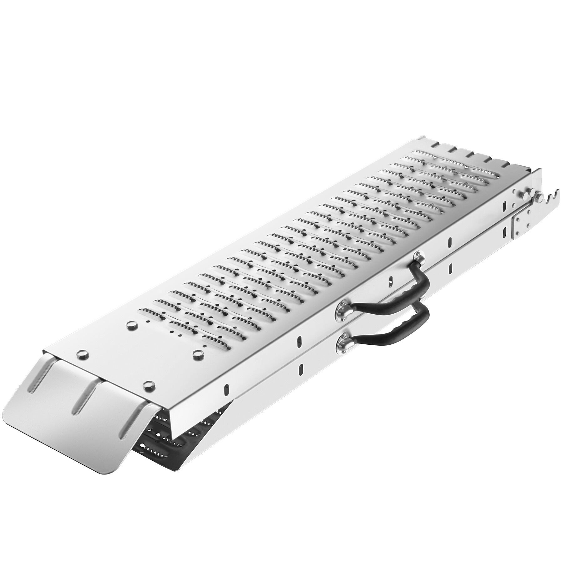 tectake Auffahrrampe 2er-Set Verladerampen aus verzinktem Stahl, faltbar, mit (Set, 2x Verladerampe), 400 kg Belastbarkeit, 200 kg je Rampe, perforierte rutschfeste Fläche