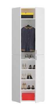 xonox.home Kleiderschrank Garderobenschrank Projekt X 1, Kombination, weiß Hochglanz / Spiege