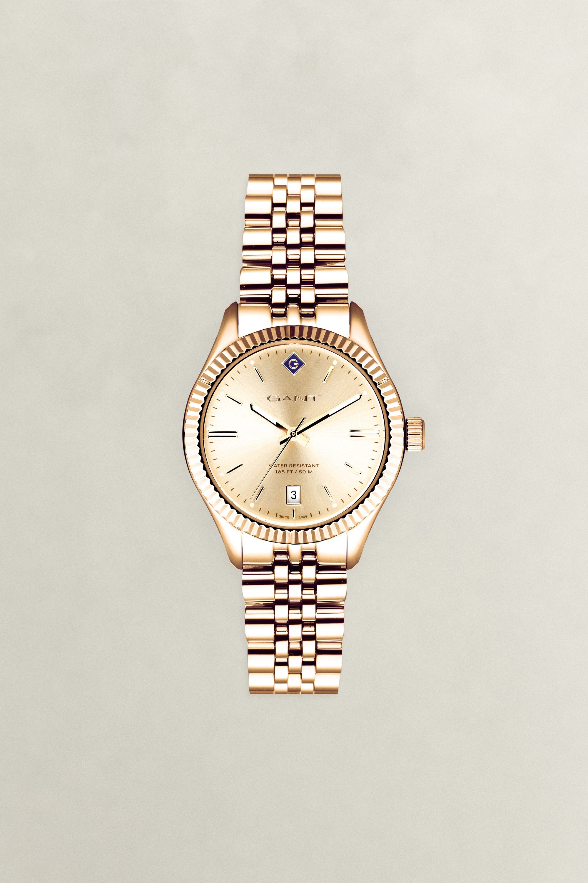 Gant Quarzuhr Sussex G136015, Armbanduhr, Damenuhr, Edelstahlarmband, analog, Tag