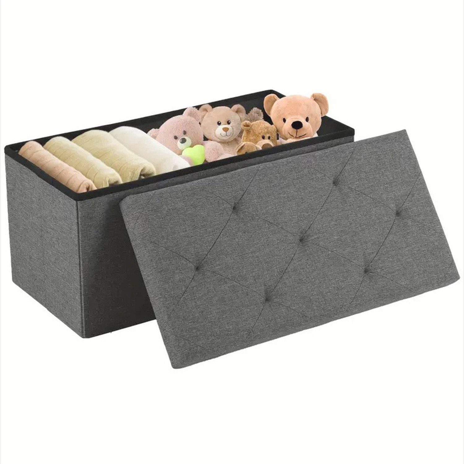 Sitzbank Sitzhocker Sitzbank mit Stauraum 76 x 38 x 38 cm klappbare Sitztruhe