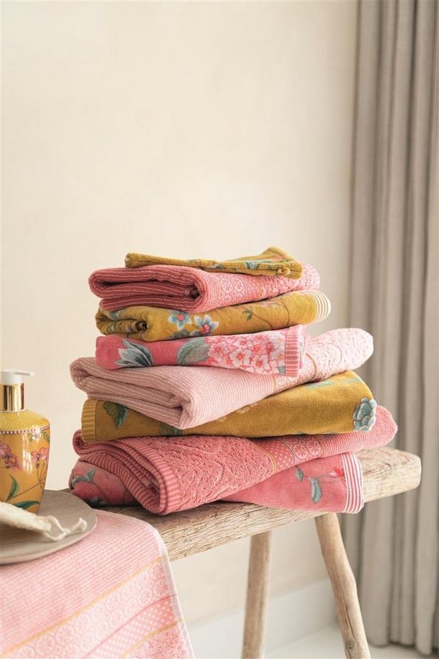 PiP Studio Handtuch Soft Zellige Pink 55X100 Set A 3 Rosa 100% Cotton,  terry, 500 GSM, Baumwolle (1-St), Das Frottier erreicht nach mehrmaliger  Wäsche seine volle