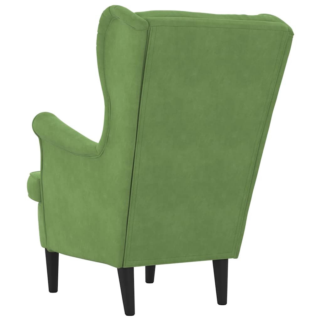 furnicato Sessel Hellgrün 74 x 84 x 100 cm mit Samtbezug und Massivholzrahmen (1-St)