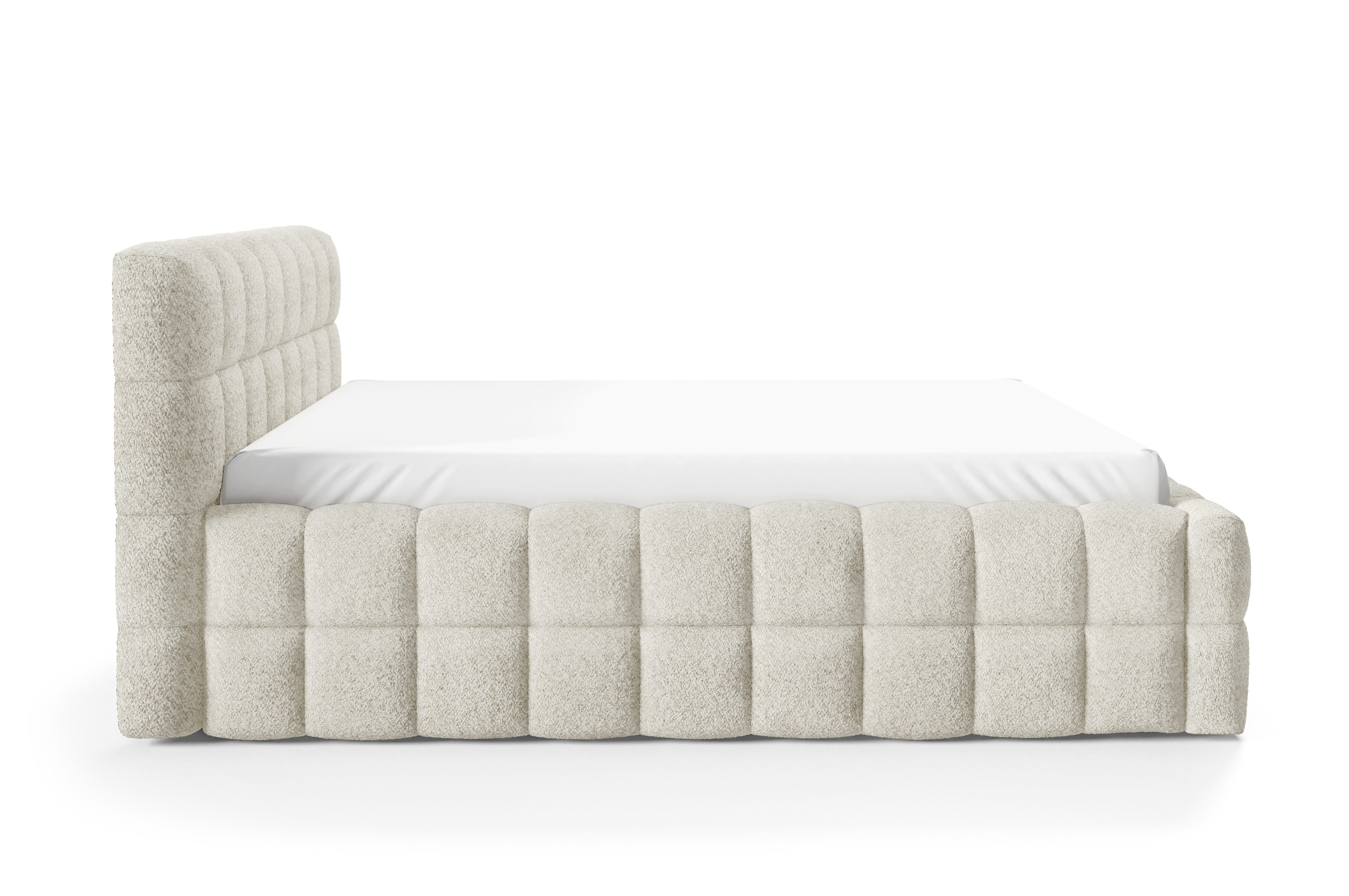 yourhouse24 Polsterbett Lagos mit Bettkasten und Lattenrost Bouclé