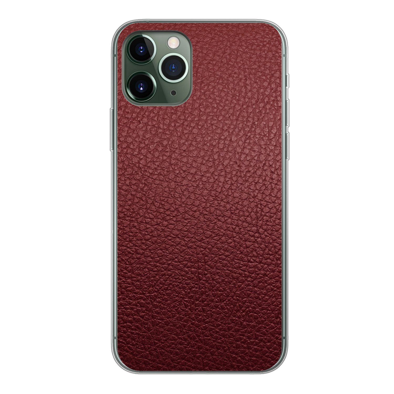 MuchoWow Handyhülle für Apple iPhone 11 Pro Leder - Lederoptik - Rot - Leicht, Smartphone-Bumper, Print, Handy Schutzhülle Dünn