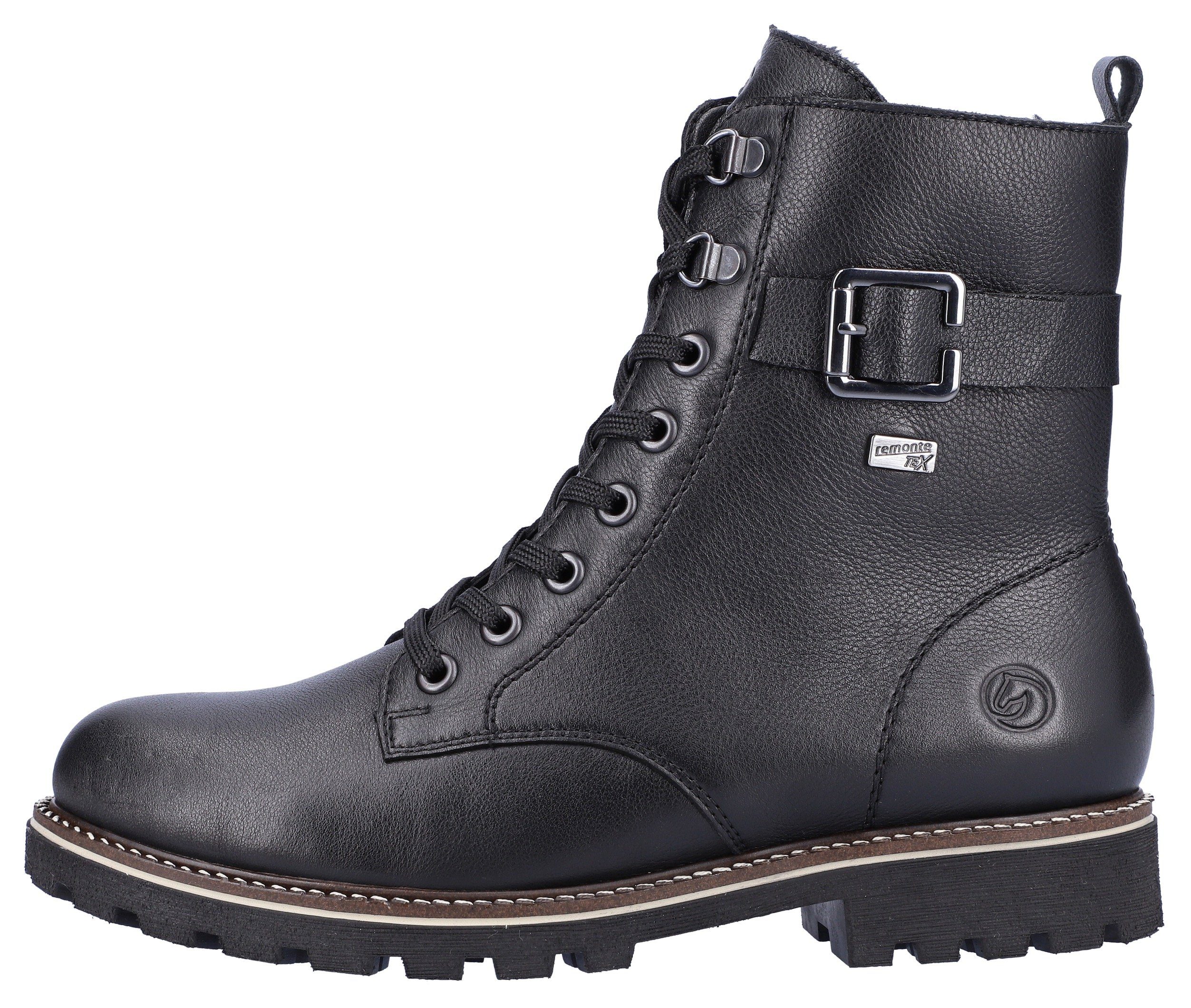 Remonte Winterboots, Blockabsatz, Schnürboots, Outdoorschuh mit Zierschnalle