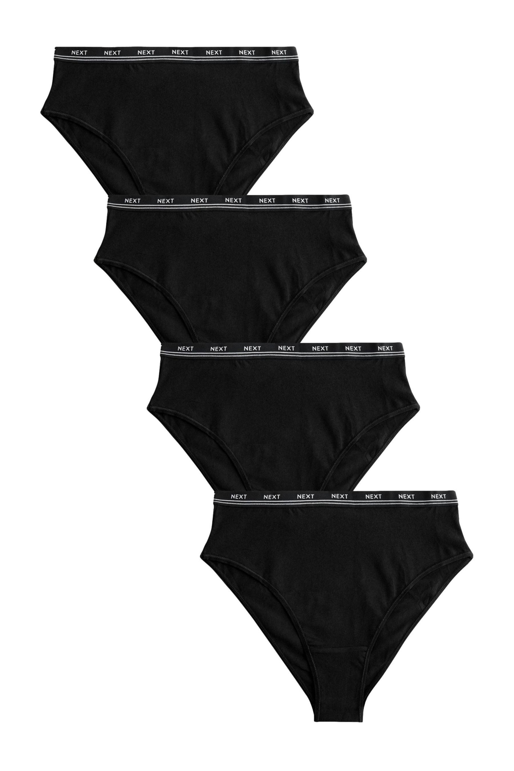 High-Waist-Slip 4er-Pack Slips mit Logo, hoher Beinausschnitt