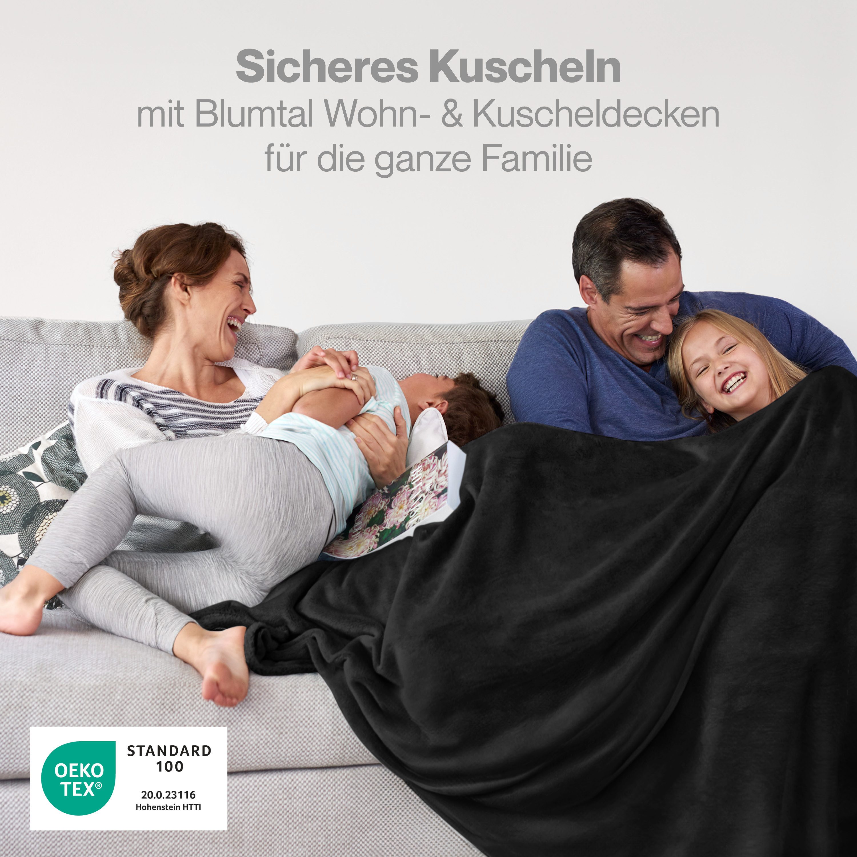Wohndecke Kuschelige Fleecedecke, Oeko-Tex zertifizierte Decke, Blumtal günstig online kaufen