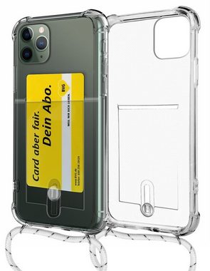MyGadget Handyhülle Handykette für Apple iPhone 11 Pro Max, 1x Kartenfach TPU Hülle mit Handyband zum Umhängen Case Schutzhülle