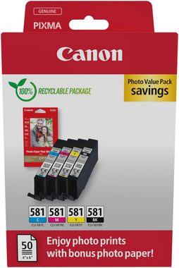 Canon CLI-581 BK/C/M/Y Tinte + Fotopapier Value Pack Tintenpatrone