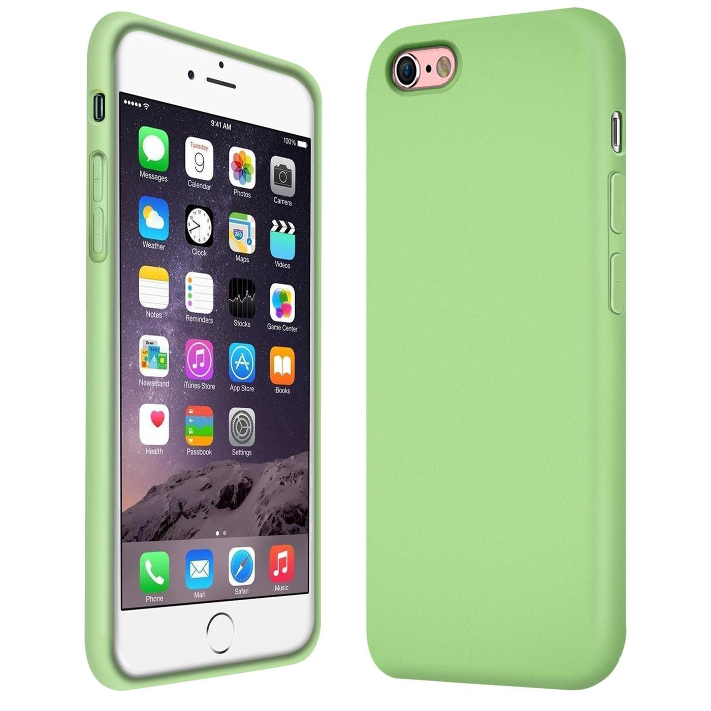 CoolGadget Handyhülle Silikon Case für das iPhone 6s Plus / 6 Plus Slim TPU Cover 5,5 Zoll, Weiche Schutz Hülle mit Innen Fleece aus Stoff Handy Tasche