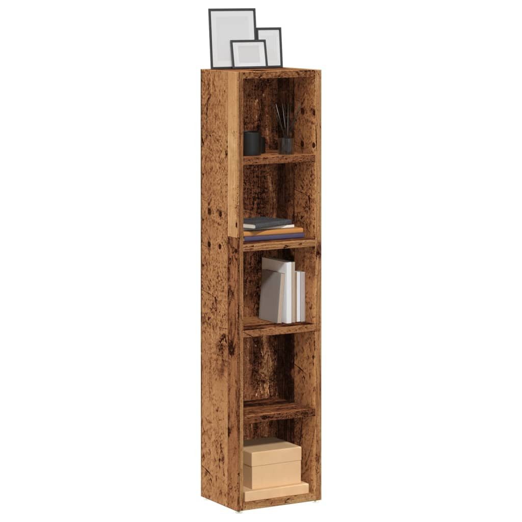 vidaXL CD-Regal CD-Regale 2 Stk. Altholz-Optik 21x16x93,5 cm Holzwerkstoff, 2-tlg.