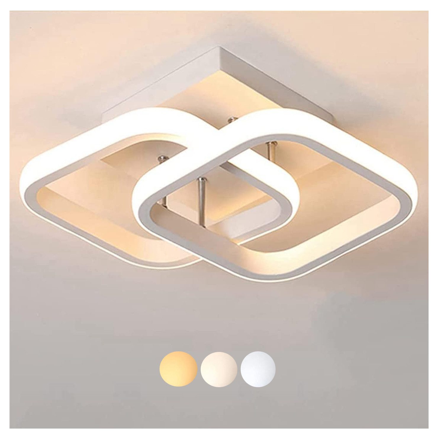 ibettertec Deckenleuchten LED Dimmbar Deckenleuchte 3-Farbige Decken-Lampe, günstig online kaufen