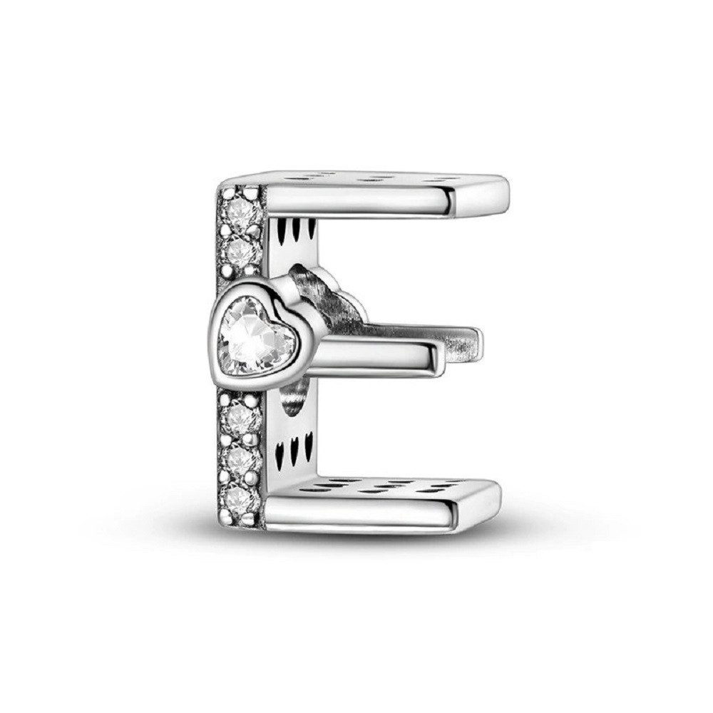 PANDACHARMS Charm Buchstabe Alphabet A-Z Block Buchstabe für Charm Armband, 925 Silber, Zirkonia – Bild 3 von 3